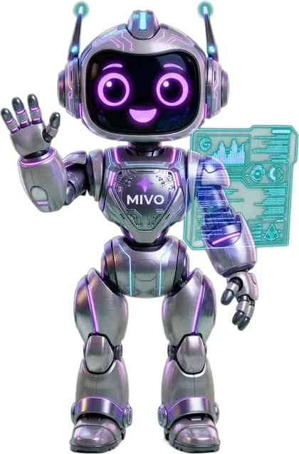 MIVO, l'assistente di AImivo, saluta